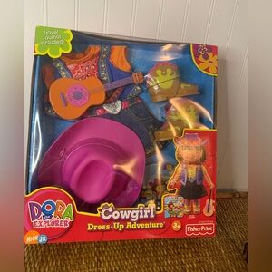 Fisher-Price Dora The Explorer Dress Up Adventure Cowgirl outfit NEW NOS